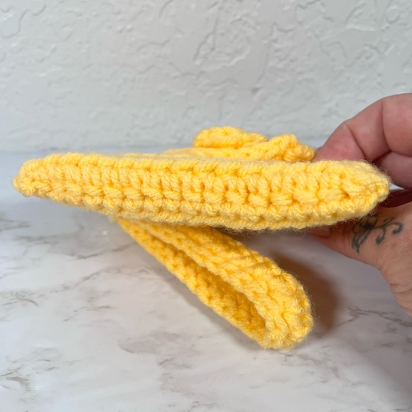 Yellow Crochet Mini Wristlet Clutch - Picture 6 of 10